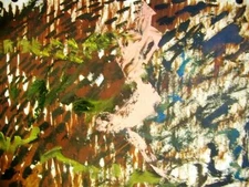 C Peterson ORIGINAL fine ART oil PAINTING = Abstract Impressionism PUSHING PAINT