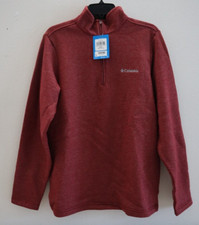 Columbia AM1534 Men's Sz S Red Great Hart Mountain III Half Zip Sweatshirt 75