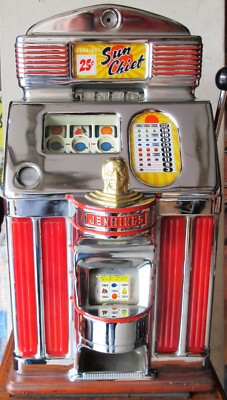 Jennings 25c Red Lite Up Sun Chief Slot Machine | eBay