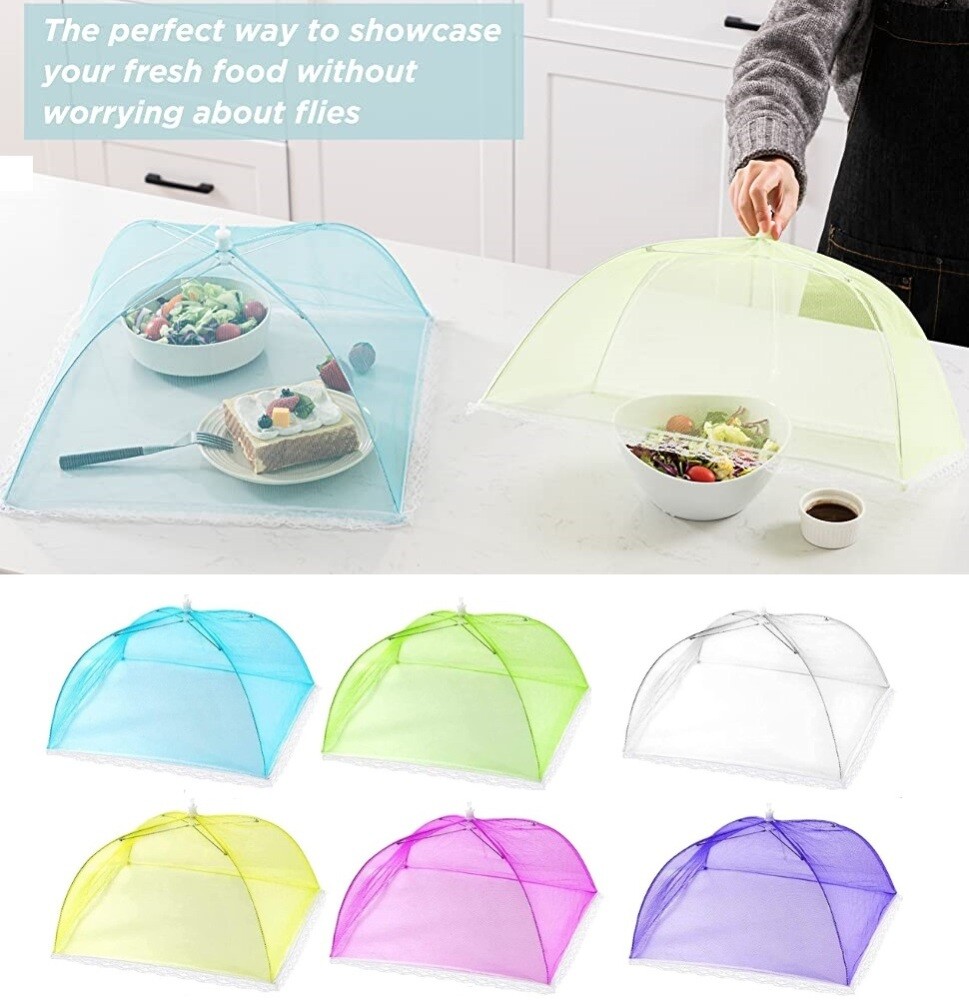 6X Pop Up Food Cover Protector Collapsible Umbrella Wasp Fly Mesh Net BBQ Covers eBay