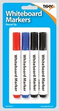 Whiteboard Markers Large Dry Wipe  Pens Round Tip Black Blue Red
