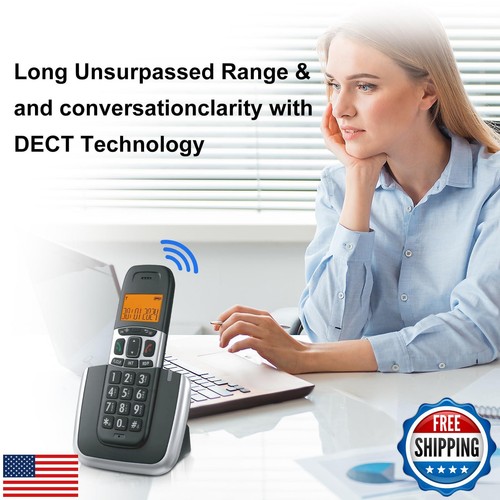 Ornin D1004 Cordless Phone for Home, ECO Technology, 1.6‘’ Amber LCD Display, - Zdjęcie 5 z 5