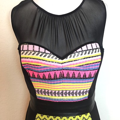 Milly Womens Dress Fitted Mesh Leather Multicolor Size 6 | eBay