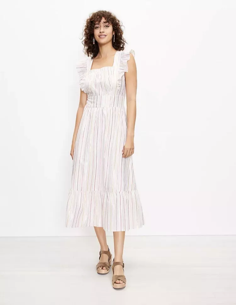 Loft top white dress