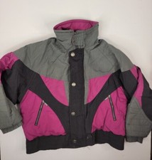 Fall Line Down Bomber Jacket Mens Xl Colorblock Retro Multicolor Pockets