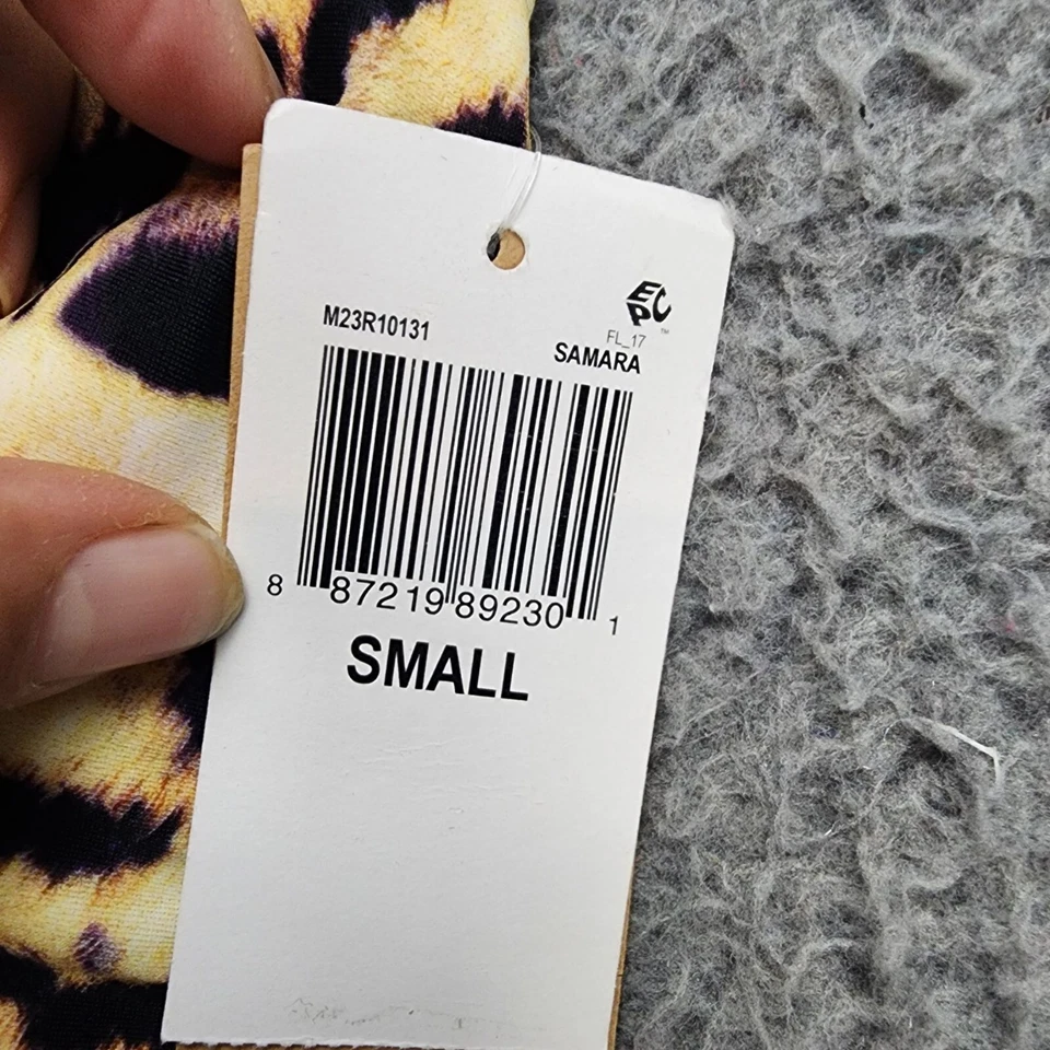 Traje de baño Rachel Roy para mujer pequeño marrón crema estampado de leopardo de una pieza *NUEVO CON ETIQUETAS* Foto 3 de 4