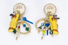 Lunch at the Ritz Pro Lunch 1 Enamel Crystal Golf Long Earrings