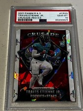 TRAVIS ETIENNE JR 2021 Panini Rookies & Stars - Crusade Red Ice Prizm Card CR-29