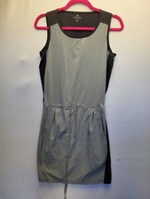 Athleta Dress Black Grey Form Fit Bodycon Womens Stretch XS Pull String 2200