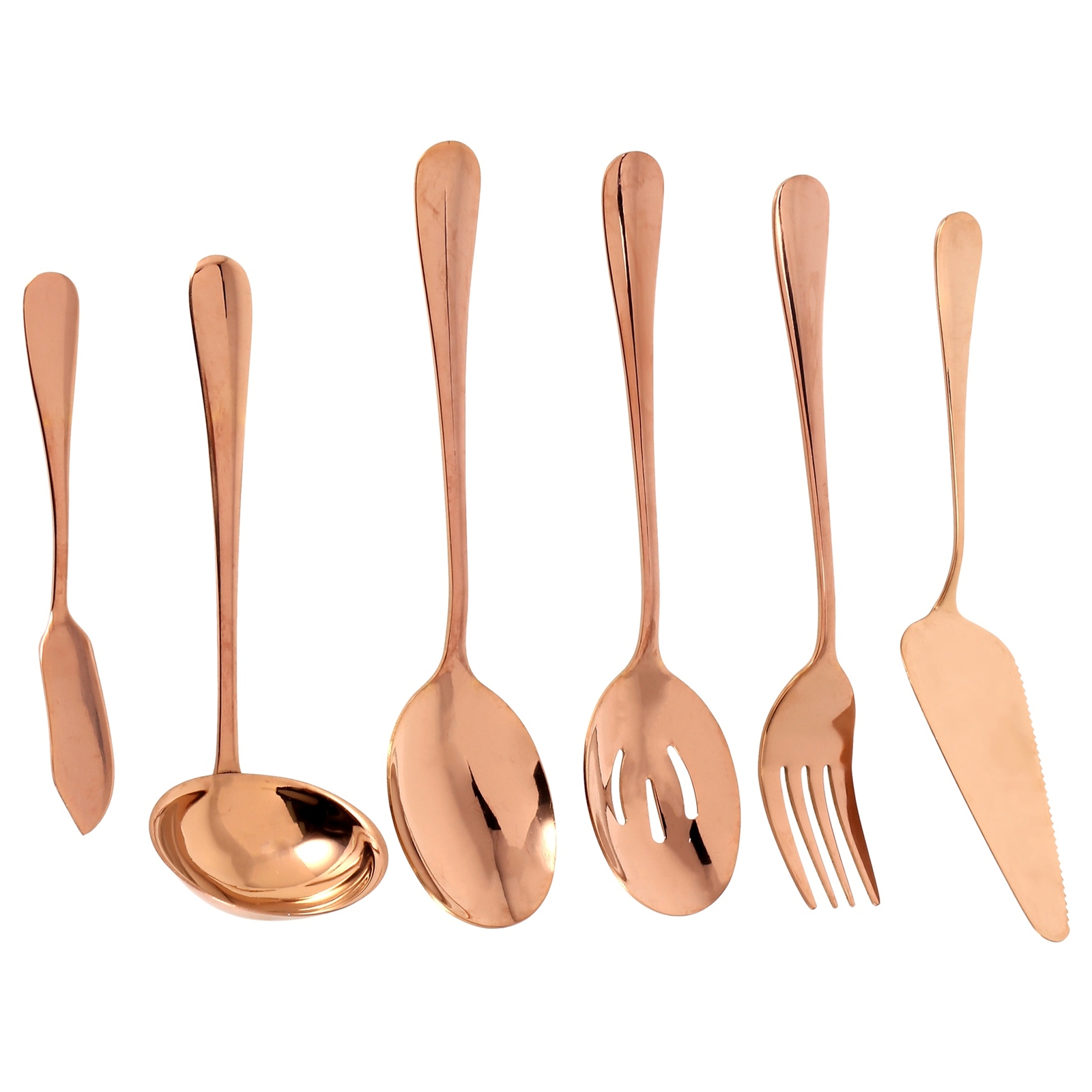 6-Piece Serving Flatware Silverware Set, Serving Utensil Set,Include Cake9212