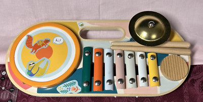 MANHATTAN TOY Beats to Go Musical Toy Drum 7 Note Xylophone Drumsticks Cymbal