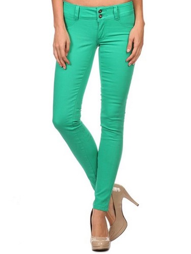 Emperial Juniors Ankle Jeans Sz 3 Green Low Rise Stretch Premium Skinny NWT
