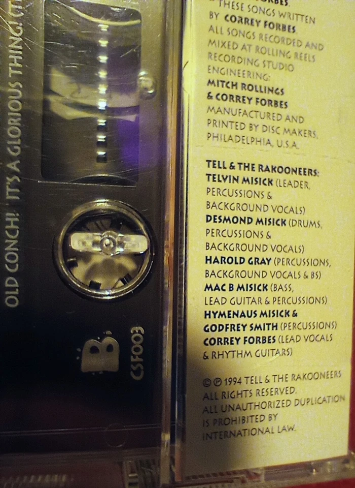 Tell and the Rakooneers Ripsaw Music Turks And Caicos Music Cassette Tape Rare Foto 4 de 4