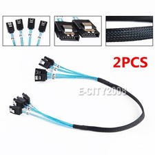 2Pcs 4 SATA 7pin to 4 SATA 7pin Target SSD Hard Disk Data Server Raid Cable 50CM
