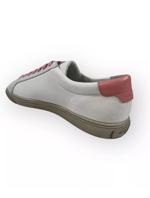 Sneakers basse Andy nuove con etichette Saint Laurent in tela bianca nuove con etichette da uomo US 12 AUTENTICHE