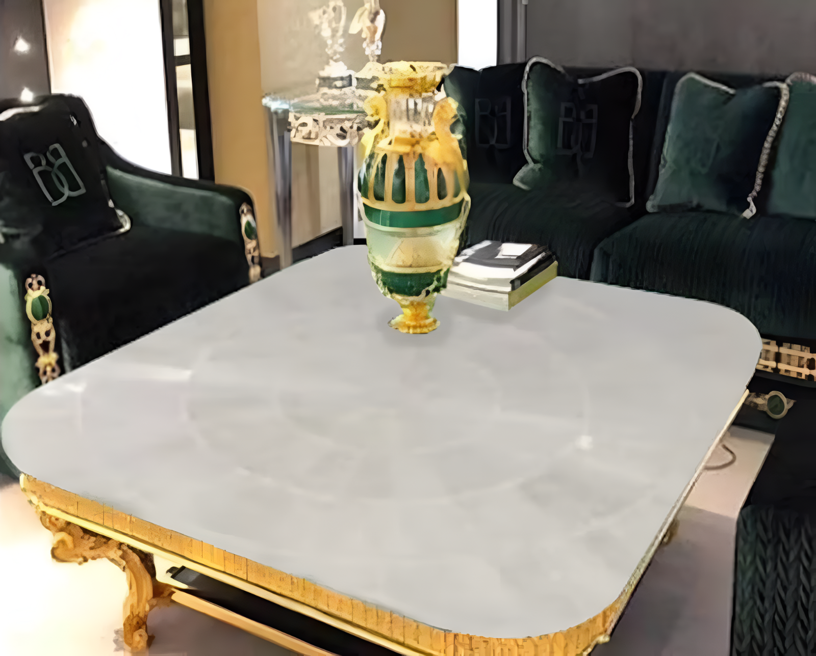 Luxury Selenite Square Coffee Table for Living Room or Hotel Decor