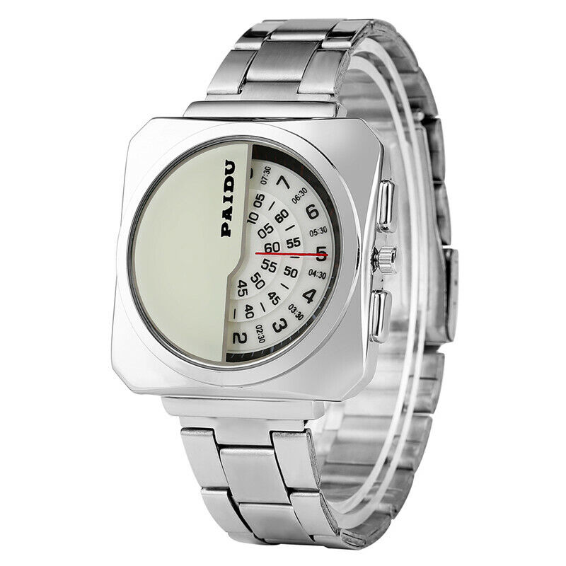 PAIDU Men's Watches Unique Turntable Dial Special Number Face Quartz Watch Gift