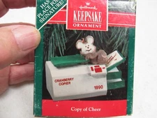 1990 HALLMARK MOUSE ornament called "Copy of Cheer" in original box