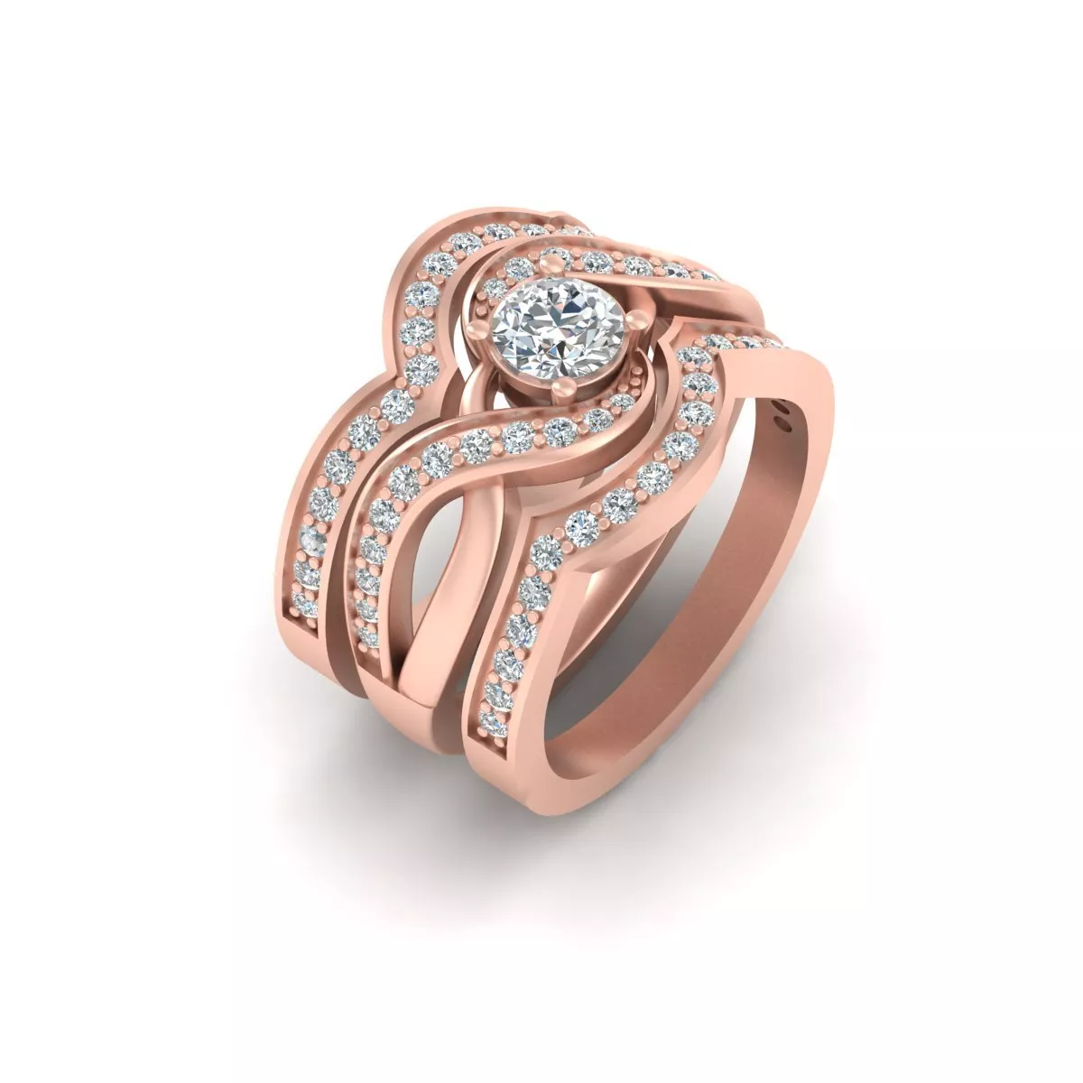 Infinity Simulated Diamond Promise Ring Set 3 Piece Bridal Wedding
