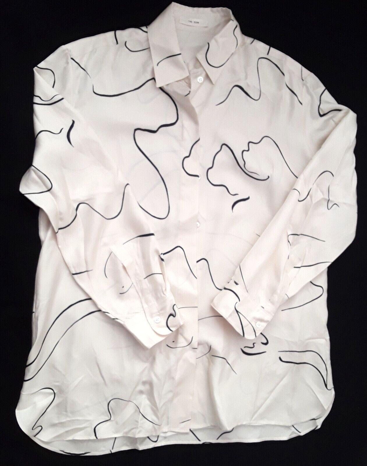 FILA Camicia blusa raso seta The Row 2018 Big Sisea stampa astratta S lusso rilassato