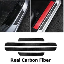 Car Interior Door Entry Guard Sill Decoration Trim Stickers Real Carbon Fiber