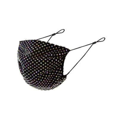 SEXY XMAS BLING RHINESTONE CRYSTAL GLITTERY FACE MASK WASHABLE Double-deck