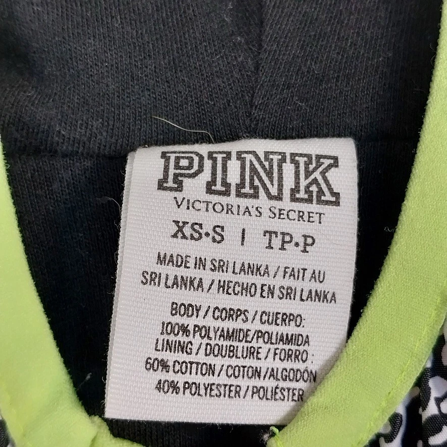 UNDERCOVER Giacca rosa Victoria Secret donna XS S nera giacca a vento zip cappuccio