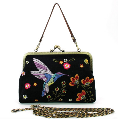 Hummingbird Kisslock Purse - Clutch - Handbag