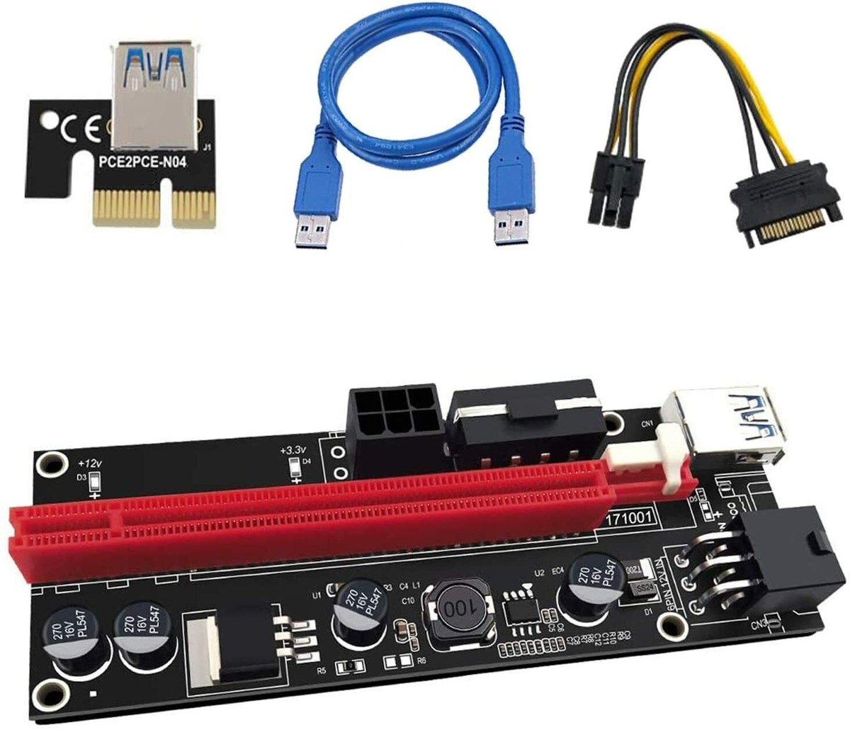 Riser 3REE Per GPU Scheda Riser PCI-E Per Mining Bitcoin - Adattatore Da 1x  A 16x Con Cavo USB 3.0, Modello VER009S Immortals Fenyx Rising
