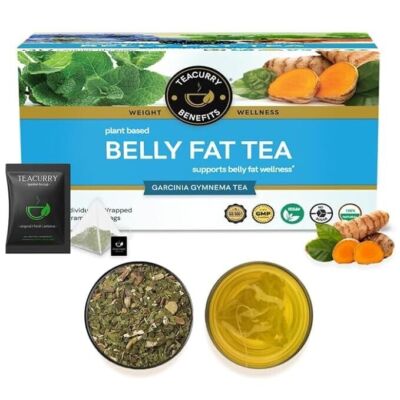 TEACURRY Belly Fat Tea (30 Tea Bags) Supports & Helps to Loose Belly Fat