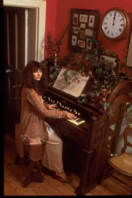 Musician Kate Bush posed at a piano in promotion of her one-off- TV Old Photo