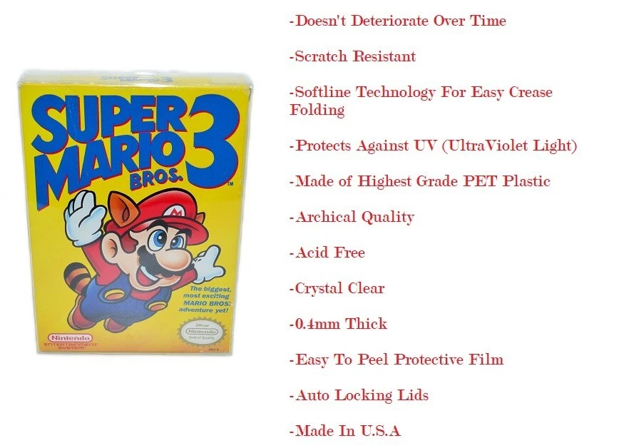 10 Plastic Protective Protectors Cases Sleeves Display Boxes For Nintendo NES - Image 2 of 4