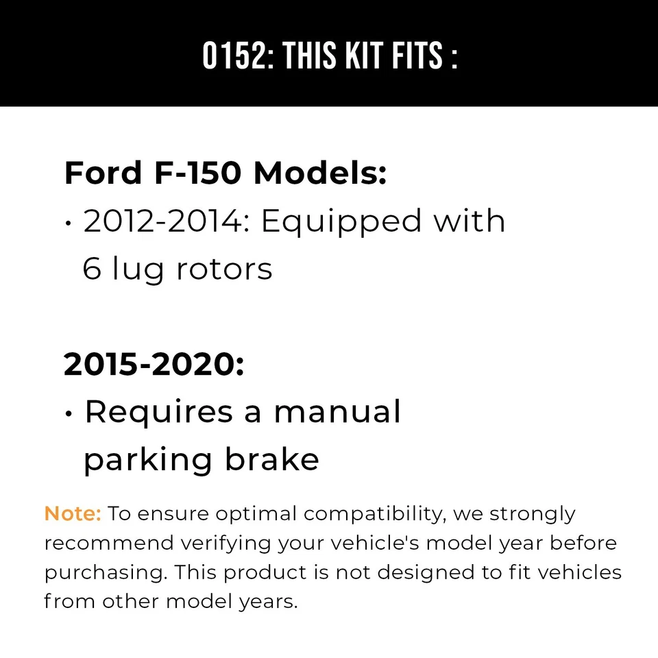 Front & Rear Brake Rotors + Ceramic Pads for 2012-2014 2015-2020 Ford F150 Foto 2 de 4
