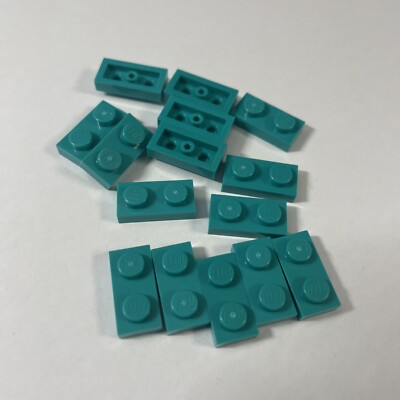 15x Lego  Classic City Platte 1 x 2 3023 Dark Turquoise  Basis