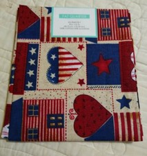 Fabric FQ Fat Quarter Patriotic    Red White Blue USA 100 Cotton New Free ship 