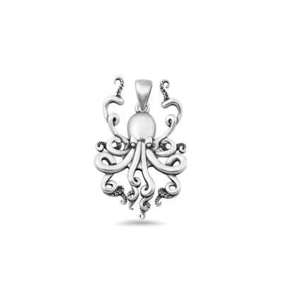 .925 Sterling Silver Octopus Pendant Necklace – Startouch Designs – Beach Nautical Theme