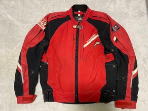 red bike jacket