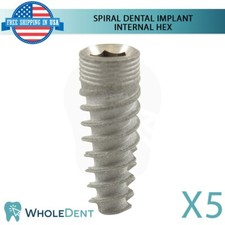 X5 Dental Sterilized Spiral Titanium, Multiple Sizes, Int Hex Connection 2.42mm