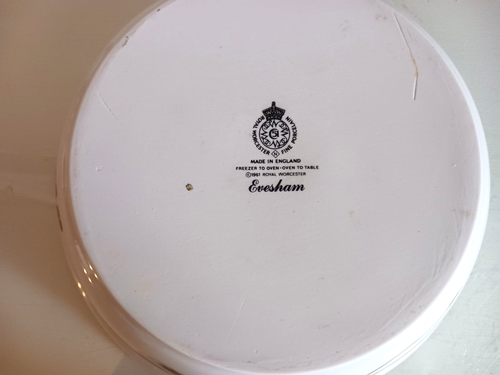 Cazuela cubierta redonda Royal Worcester England Evesham tapa para hornear plato para servir - Imagen 14 de 15