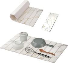 2-Pack Diatomaceous Earth Dish Drying Mat Fast-Absorbing Stone Drying Mat