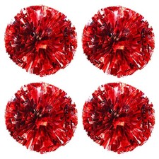 TTSAM 4 Pack 2 Pair Metallic Foil Cheerleader Pom Poms Plastic Ring...