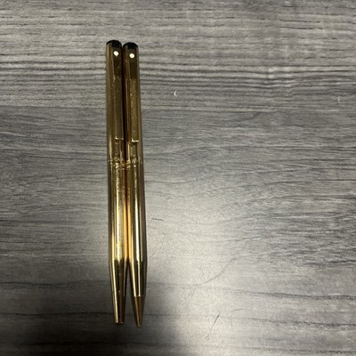 VTG Sheaffer USA Gold Electroplated Twist Ballpoint Pen & Twist Pencil Set