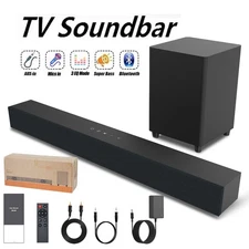 Wireless Sound Bar Surround System with Subwoofer TV Home Speaker Theater&Remote