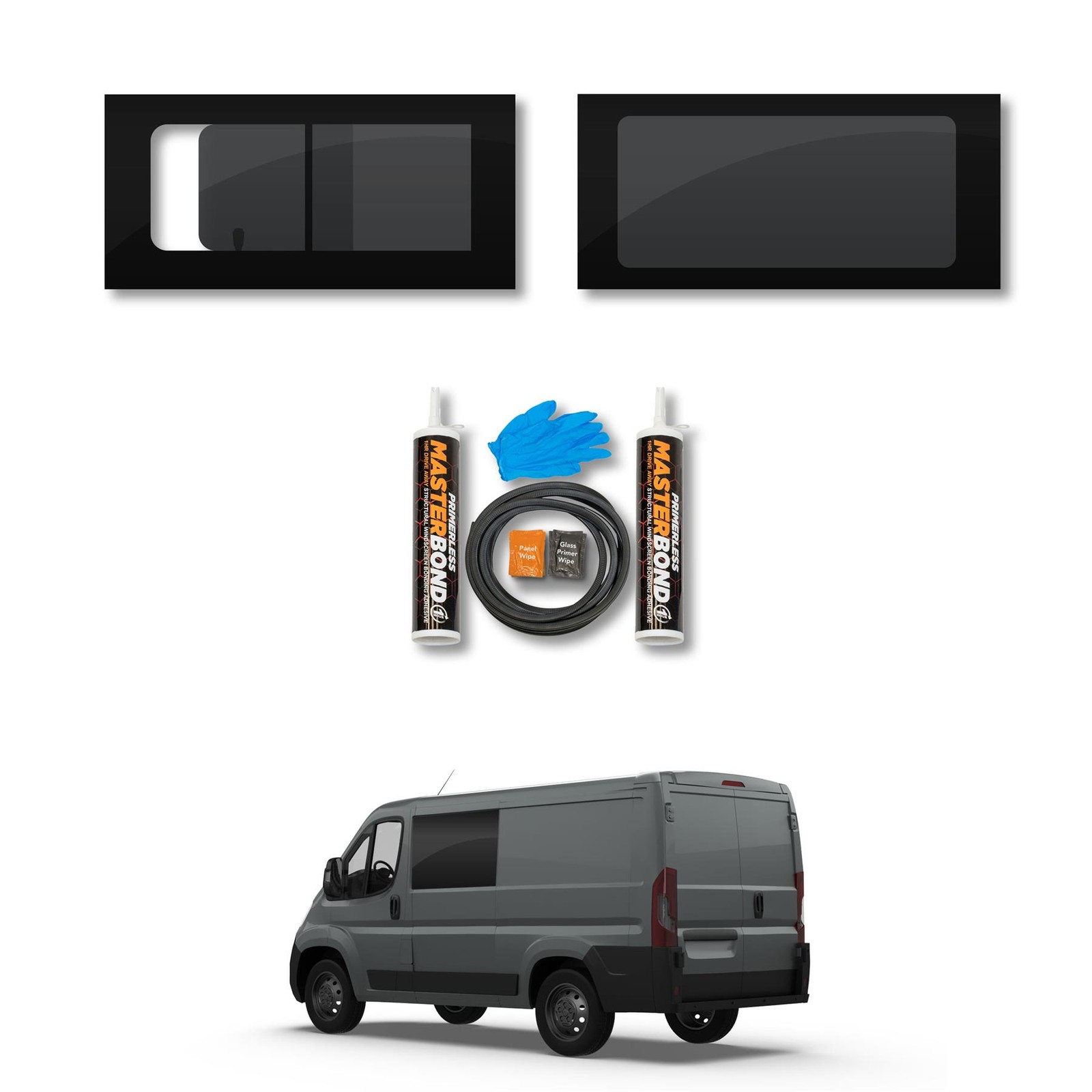 Toyota ProAce Max 2023- Left Side Opening Right Side Fixed Windows Fitting Kit