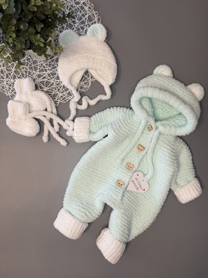 Handgestrickte Baby Set Gr 56/62