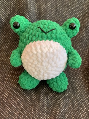 Handarbeit groß sitzend gehäkelt grün Happy Frog ideales Oster-/Geburtstagsgeschenk