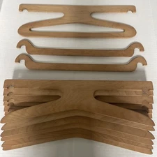 Set of 9 Antique Wooden Steamer Trunk Hangers EUC