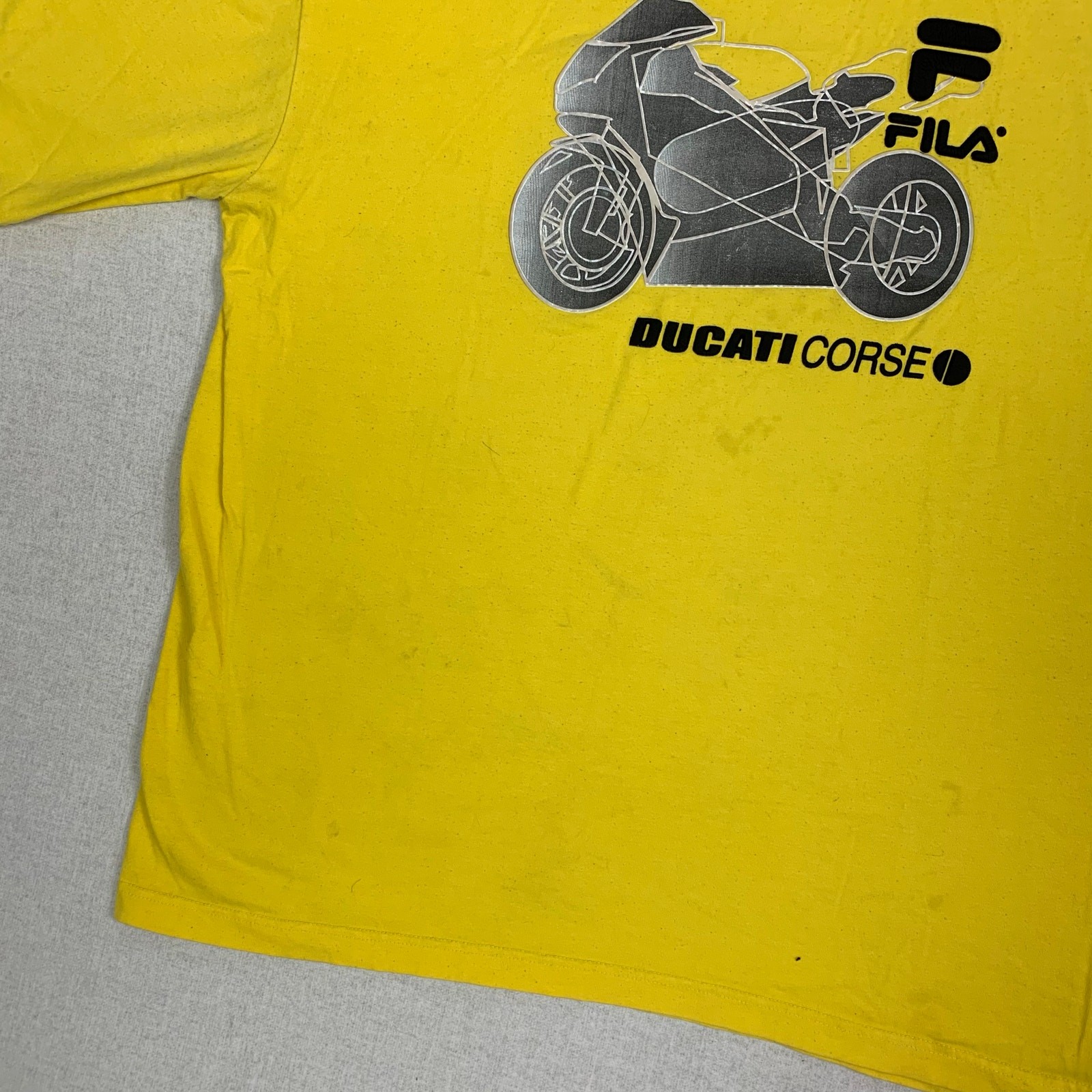 T shirt gialla moto Fila Ducati Corse vintage L anni 90