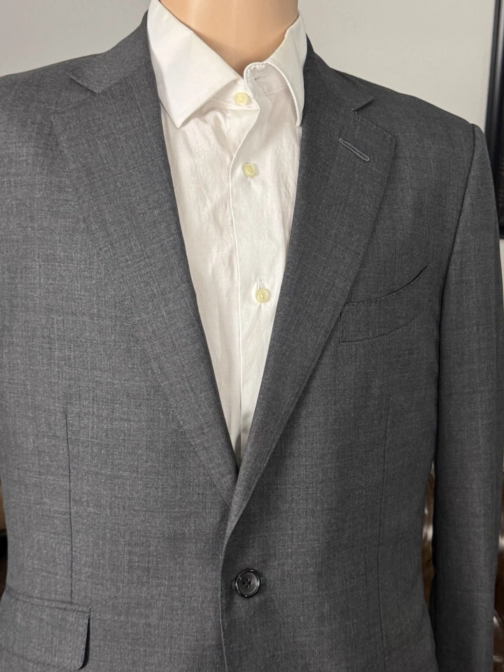 Traje Chaqueta Blazer Tom Ford Gris Carbón 50/40L US Hombre Lana Muesca Solapa Foto 3 de 4