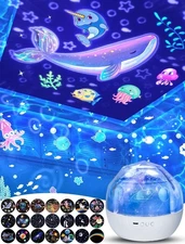 21 Sets of Films + Projector Night Light for Kids, Baby Star Projector for Be...